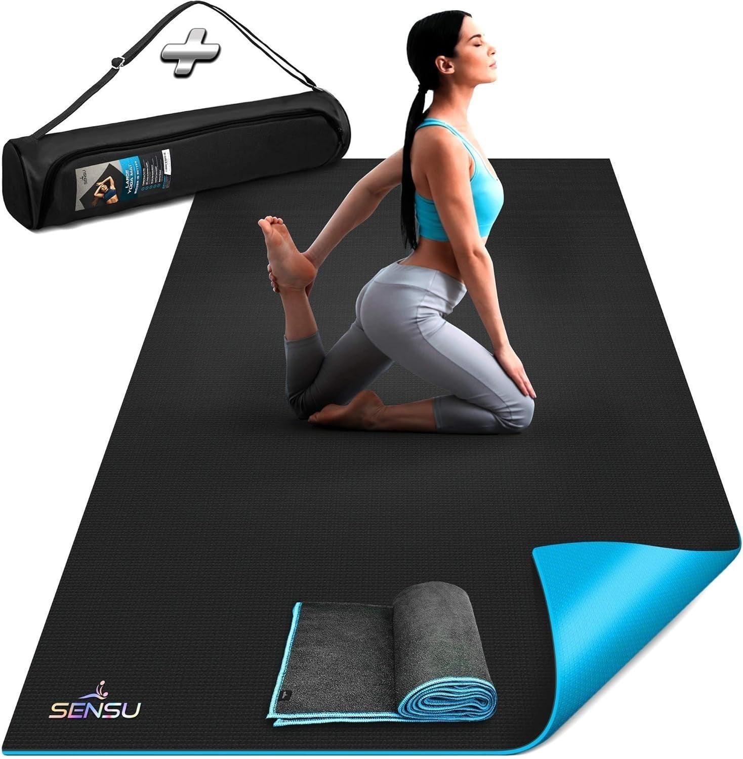 Large Yoga Mat 6' x 4' x 9mm Extra Thick Yoga Mat For Men And Women